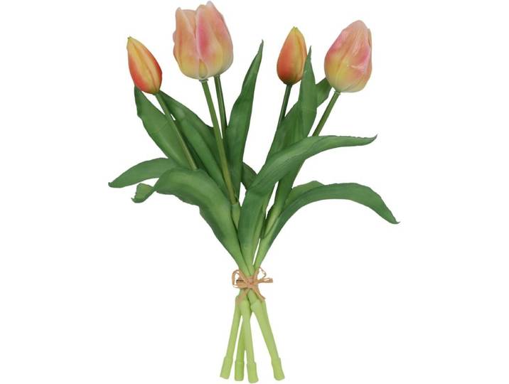 Kunstboeket Tulipa zalm/geel