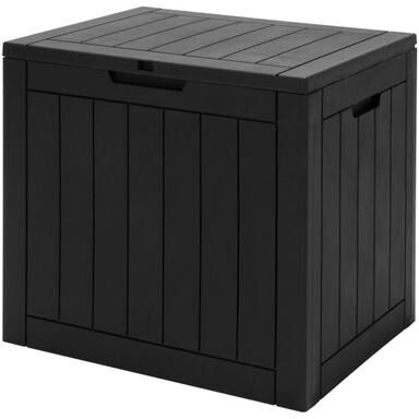 Costway 30 Gallon Deck Box Storage Container Seating Tools-Black