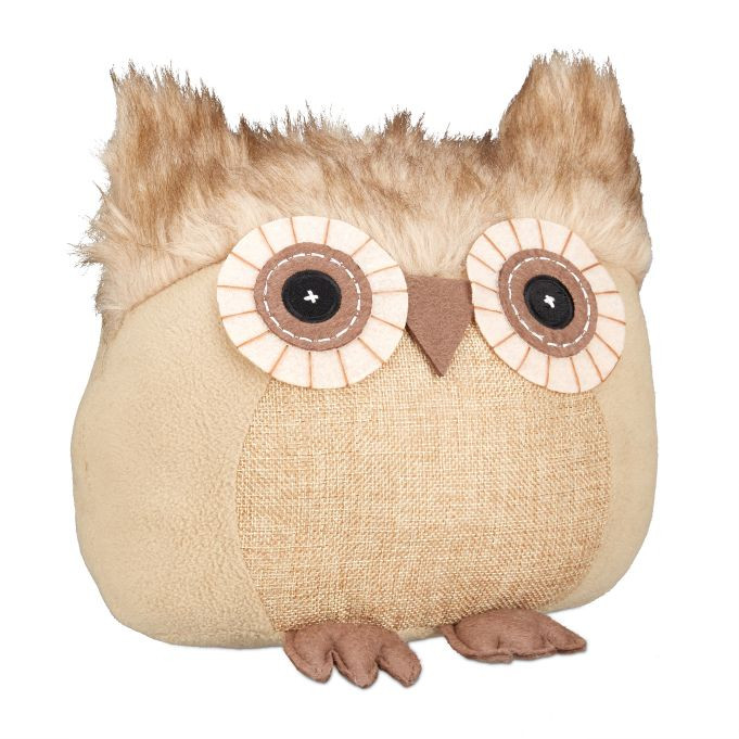 Relaxdays Deurstopper Uil Bruin 3 stuks