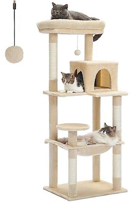 Famanu Katzenbaum mit mehreren Ebenen und Kratzpalen - Beige