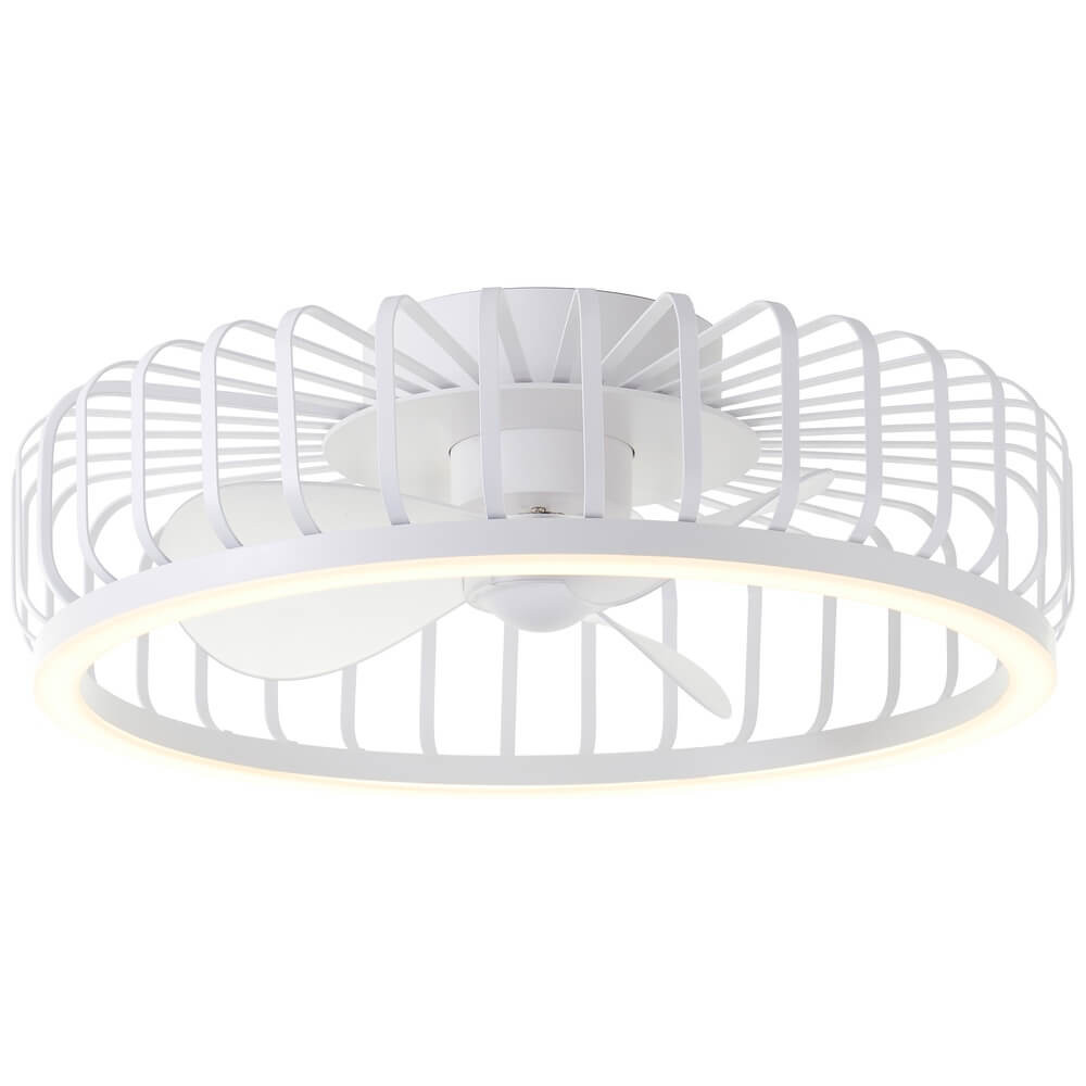 Brilliant LED-plafondlamp met ventilator wit, rond, 48 cm
