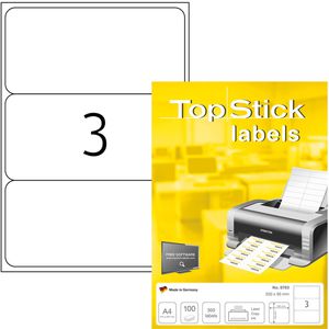 TopStick Universaletiketten labels, 8793, weiß, 200 x 95mm, 100 Blatt, 300 Stück