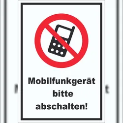 HB-Druck Handy aus Mobilfunkgerät abschalten Aufkleber A0 (841x1189mm)