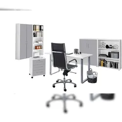 moebel-dich-auf Büromöbel-Set TABOR 1 in weiß / lichtgrau, Arbeitszimmer Komplett-Set Büro