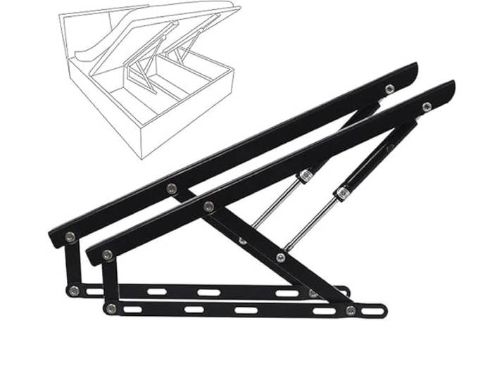 BNGFSDF Bett-Hebemechanismus, 2-teiliger hydraulischer Betthebemechanismus, Hebemechanismus for Bett(Black,60cm/2ft)