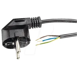 NKS 300 SW - Netzkabel, Schutzkontaktstecker, 3 m, schw, offenes Ende