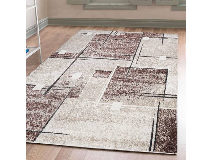 Teppich OTTO HOME Deblin Gr. 1, beige (sand), B:60cm H:9mm L:90cm, Kunstfaser, Teppiche, Teppich, weicher Flor, Kurzflor, Karo-Design, modern, geometrisches Muster, Topseller