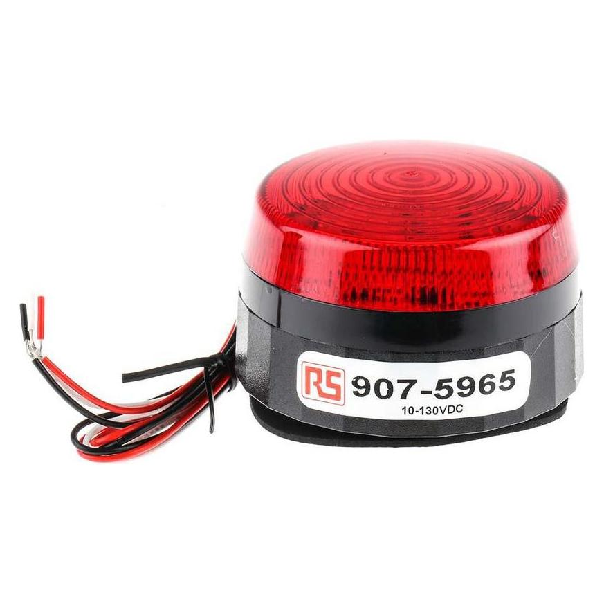 RS PRO LED Beacon, Red, Low Prof, 10-100Vdc (9075965)