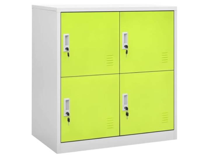 RJPLMFV Schrank mit Schloss, 2-teilig, Stahl, grau und grün, 90 x 45 x 92,5 Modernes Design, abschließbare Türen, einfache Wartung, Schule oder Beruf, vielseitige Aufbewahrung für