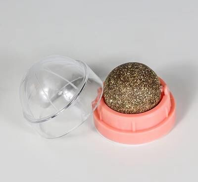 Pet Hub Rotatable Catnip Wall Ball: Interactive Toy For Cats, Teeth Cleaning & Hairball Removal   Freshens Breath   Natural Cat pink