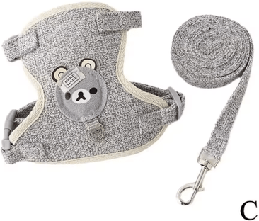 Inspire Picks Paw Secure Kitten Harness & Collar Set Adjustable Walking Harness For Cats, Kittens & Small Pets gray m