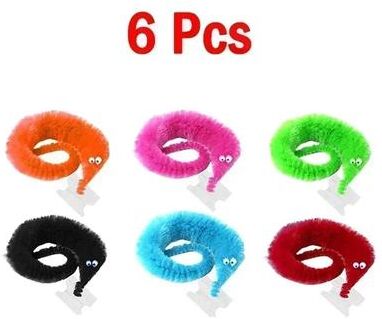Uplifted Finds 6 24Pcs Twisty Worm Magic Toy Party Favor Furry String Worm Cat Teaser 6 Pcs
