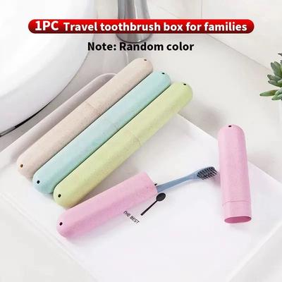 Uplifted Finds 4PCS 2PCS 1PC Wheat Straw Travel Toothbrush Case Eco Friendly Portable Storage Container 1 Pc