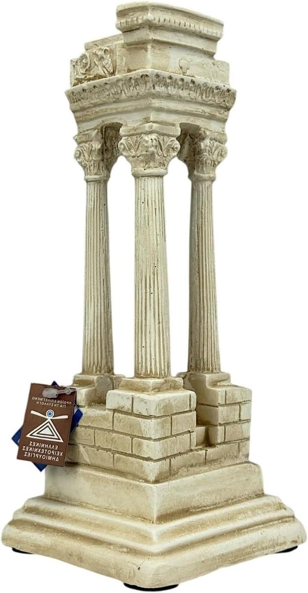 Handgemaakte Ionische Zuilen Griekse Decoratie Beige Hoogte: 22 cm