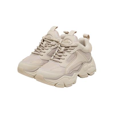 Trainingsschuh BUFFALO "Buffalo BINARY ATHENA - VEGAN NUBUCK/MESH", Damen, Gr. 39, beige, Lederimitat, unifarben, Schuhe
