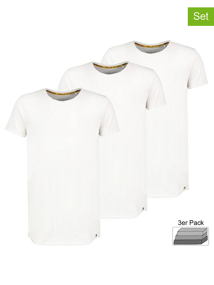 Sky Rebel 3er-Set: Shirts in Weiß - L