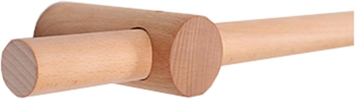 Houten Gordijnroede Romeinse Stijl in Houtkleur - 250 cm