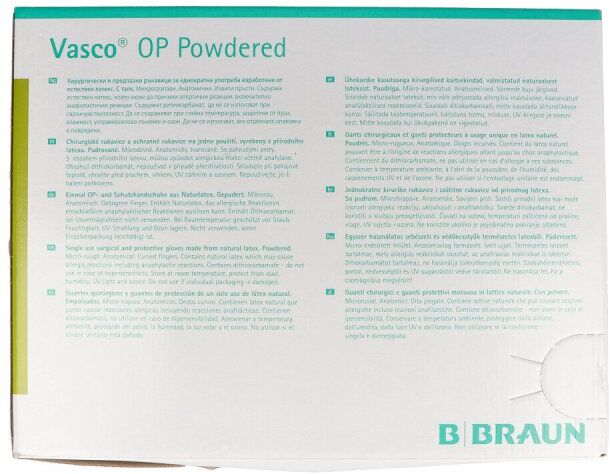 Vasco Op Powdered Handschuhe latex Größe 7,5 naturweiss