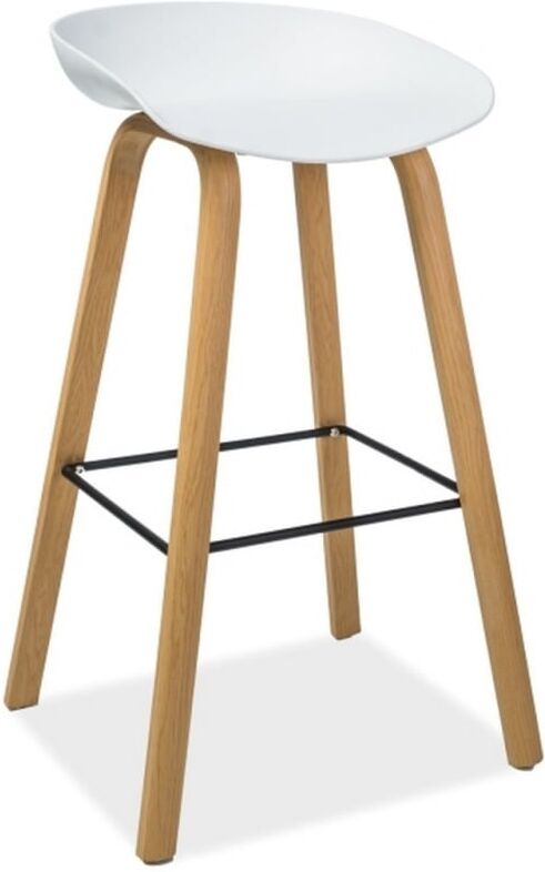 MSO Tabouret de bar aspect chêne blanc Blanc 45x85x52cm