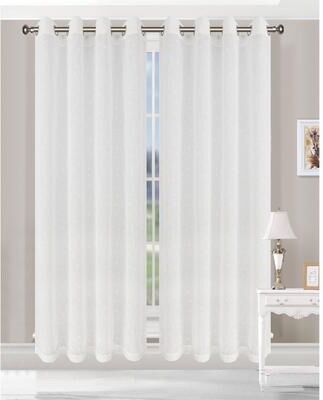 Superior Embroidered Delicate Flower Sheer Grommet Curtain Panel - (Set of 2)