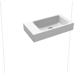 Kaldewei Puro Einbauwaschtisch 906906003001 ohne Überlauf, ohne Hahnloch, weiß Perl-Effekt, 55x30x1,0cm