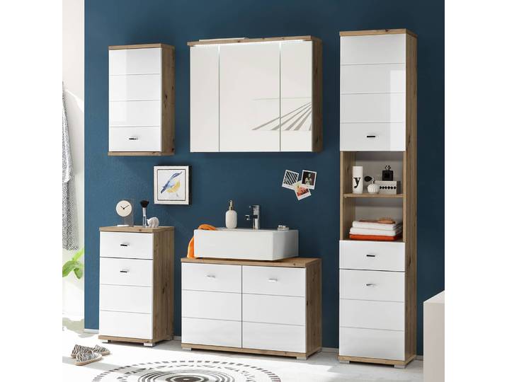 Armoire à miroir 80cm Marron/Imitation chêne Artisan