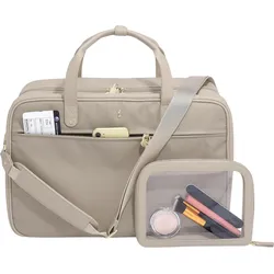 Stackers Handgepäcktasche für das Flugzeug mit Reise-Kulturtasche, taupe