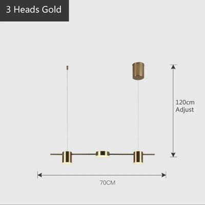 Uplift Essentials Luxury Golden Modern Hanging Chandelier 3 Heads Gold cold White