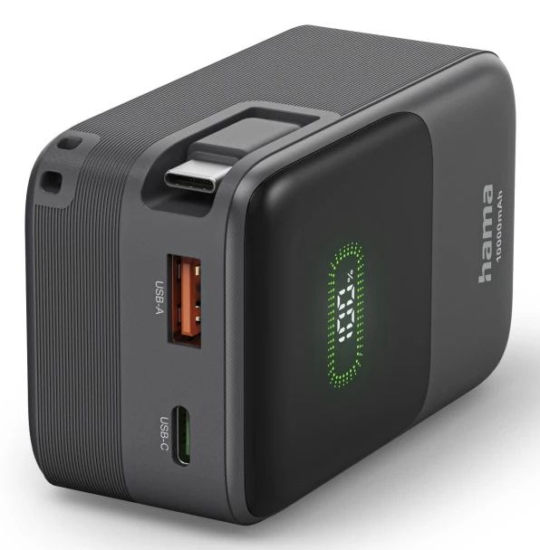 Hama 201784 Roll Up 10 10000 mAh Powerbank USB Typ-C (Anthrazit) 00201784
