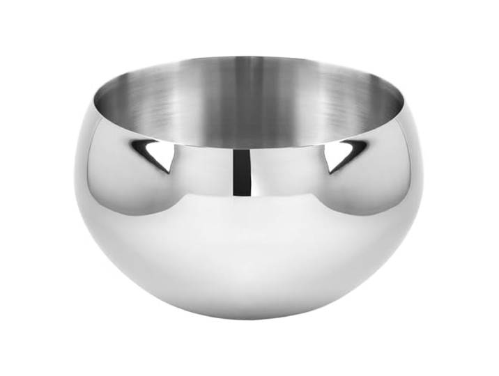 Fink Champagnerkühler doppelwandig Ø 30 cm Edelstahl in silberner Optik - runder Flaschenkühler für Champagner, Sekt & Wein - Zubehör für Tischkultur, Gartenfeiern, Wohnbereich & festliche Anlässe
