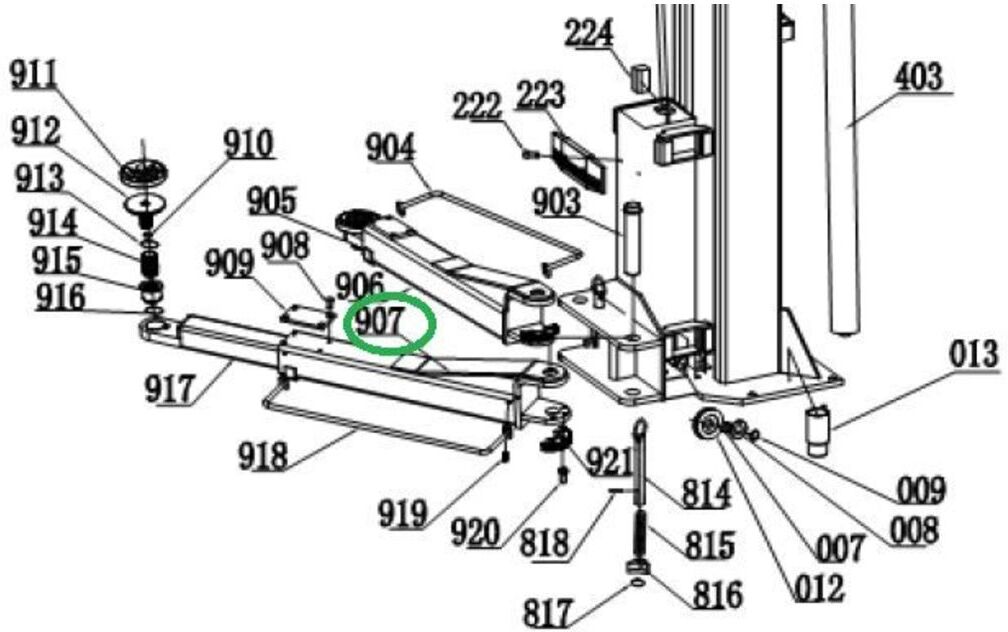 Bras de levage pour élévateur EVERT ZL614004008