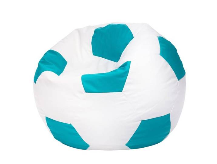 Football Pouf L en Simili Cuir Pouf Fauteuil Gaming Enfant 90x55cm Turquoise - Ecopuf