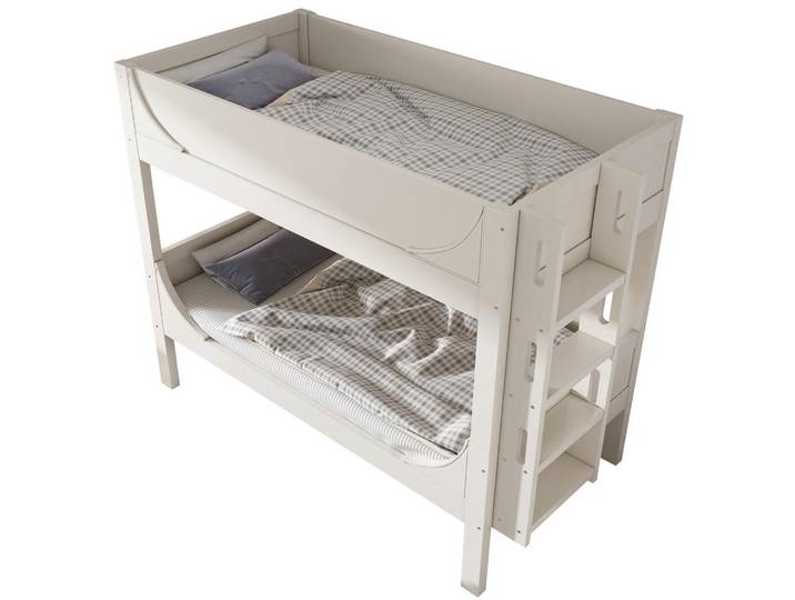 Redom Etagenbett 90/200 cm trennbar mit flexibel montierbarer Leiter und Schlittenform, Weiß, 90x200 cm, Babymöbel & Kindermöbel, Kinderzimmer & Jugendzimmer, Stockbetten