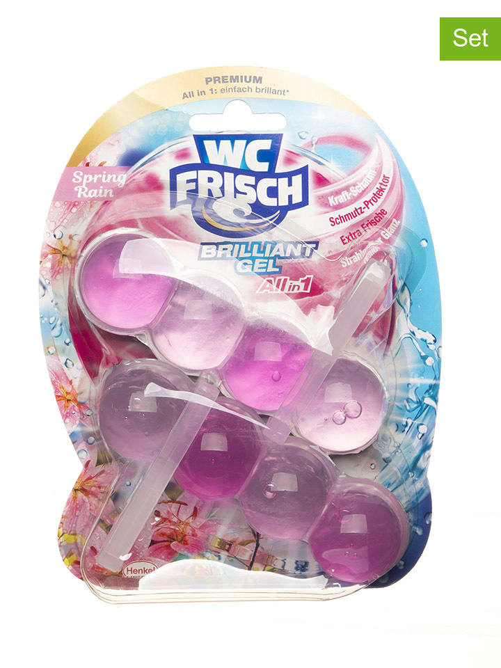 WC Frisch 2er-Set: WC-Hänger "Brilliant Gel All in1 Spring Rain", 2 x 2 Stück, je 42 g - onesize