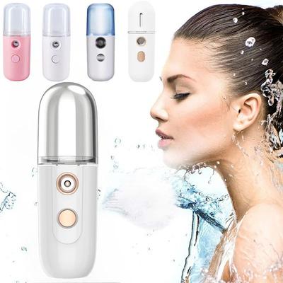 Inspired Living NanoGlow Portable Facial Steamer USB Nano Mist Face Sprayer For Deep Hydration face Brush