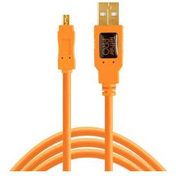Tether Tools USB-Kabel USB 2.0 USB-Mini-B Stecker, USB-A Stecker 4.60 m Orange mit Ferritkern CU8015-ORG