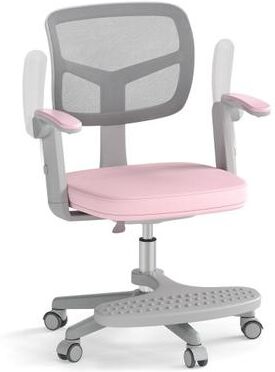 Costway Kids Desk Chair Children Study Chair with Adjustable Height Armrest and Footrest-Pink