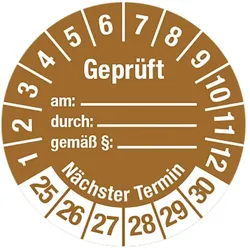 Prüfplakette - Geprüft am-Nächster Termin - 75Stk