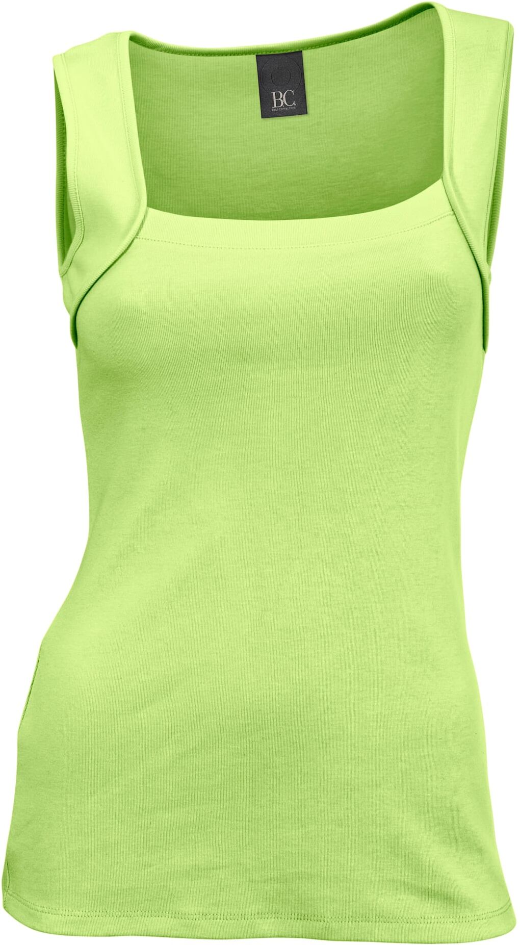 Shirttop HEINE, Damen, Gr. 48, grün (kiwi), 100% Baumwolle, unifarben, eckiger Ausschnitt, Tops Shirttop kiwi 48