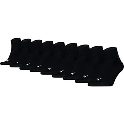 PUMA Unisex Quarter Socken, 9er Pack - Quarter Plain ECOM 9P, Logo, einfarbig Schwarz / 43-46