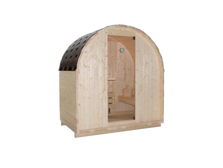 Sauna Island, Naturfarben, Holz, Glas, Fichte, 189x200x120 cm, Freizeit & Co, Wellness & Gesundheit, Sauna