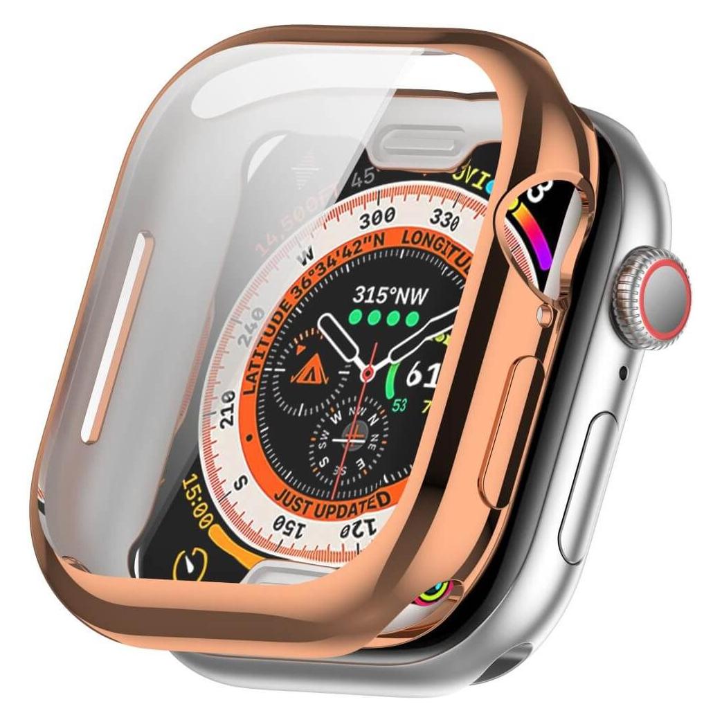 Cover-Discount Apple Watch 10 - 42mm - Gummi Schutz Case Metall-Look (49571624)