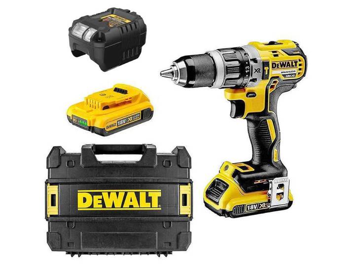 Perceuse-visseuse à percussion 18V DEWALT DCD796D2-QW Brushless avec coffret et 2 batteries 2\,0 Ah