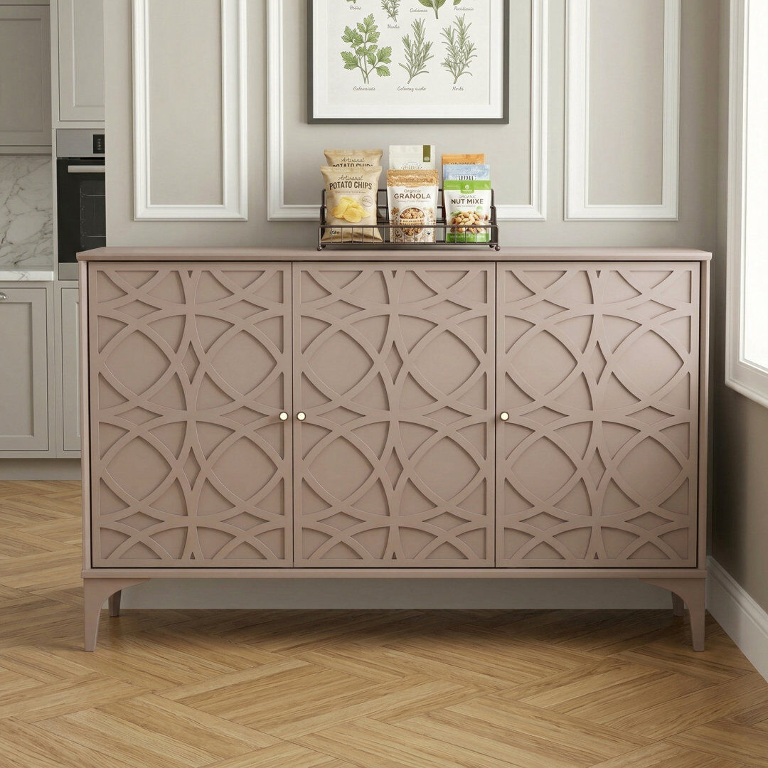 Brayden Studio Omega 3 Door Sideboard Warm Nude 73.8cm H X 115.5cm W X 39.8cm D