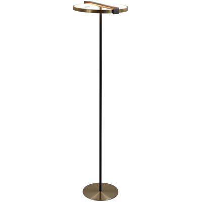 SEARCHLIGHT Stehlampe "Aerial LED Floor Lamp, Gold and Black Metal", schwarz (satin, messing und schwarz), 1, H: 128,5cm, 1 Stk., Leuchten, Stehlampe