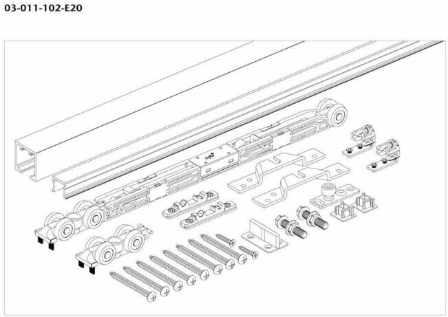 Visserie pour panneaux agglomérés D 1T 33mm argenté 2050mm SET ; OPK Europe (03-011-102-E20)