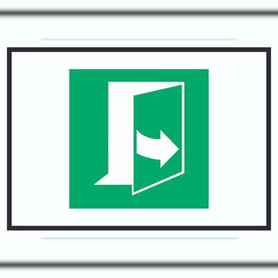 HB-Druck Tür öffnet durch Ziehen auf der linken Seite Symbol A2 (420x594mm) Schild