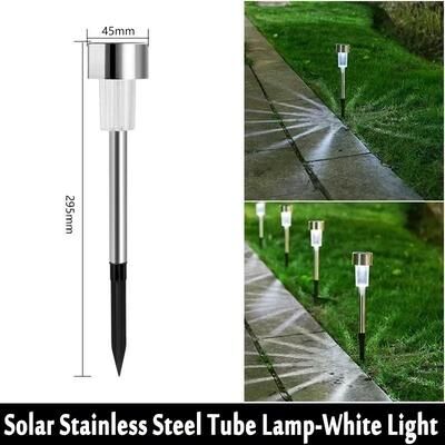 Uplift Essentials Solar Outdoor Lights Waterproof Landscape Lighting (10 Pack) stainles white Light