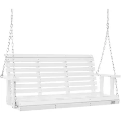 VEVOR Hollywoodschaukel Zedernholz, 1370x710x600mm, Terrassenschaukel für Hof und Garten, verbesserte Tragkraft von ca. 400 kg, robuste Schaukelstuhlbank mit Aufhängeketten für den Außenbereich, weiß