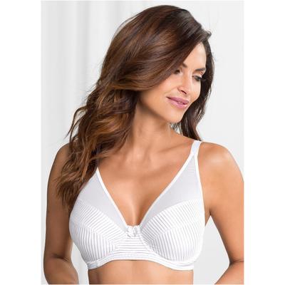 Minimizer-BH BONPRIX, Damen, Gr. 105, Cup F, weiß, Obermaterial: 92% Polyamid, 8% Elasthan. Futter: 92% Polyamid, 8% Elasthan, BHs Minimizer-BH, Minimizer-Effekt, aus Polyamid und Elasthan, klassischer Stil